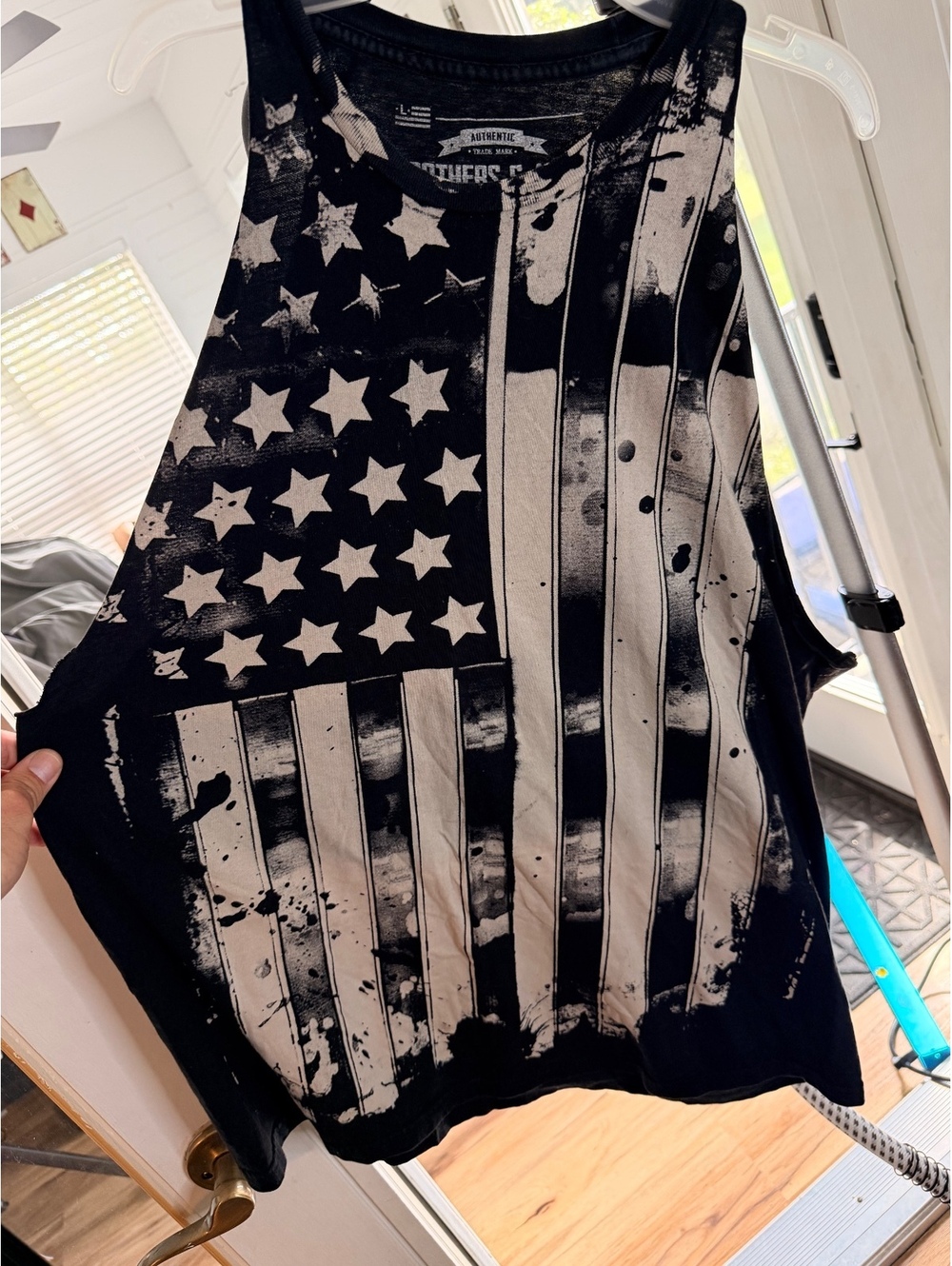 Brothers and Arms Black American Flag Tank Top